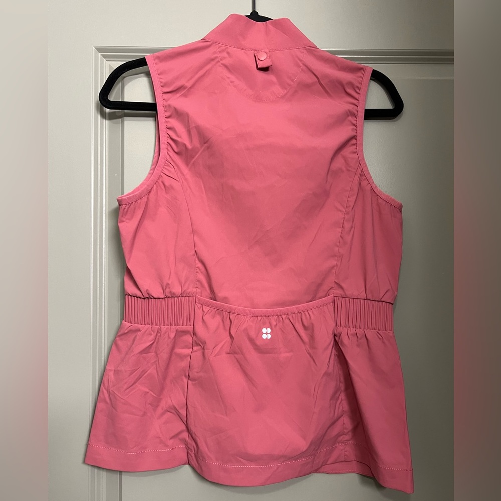 SWEATY BETTY | On The Run Zip Up Performance Workout Vest Adventure Pink - Picture 6 of 9